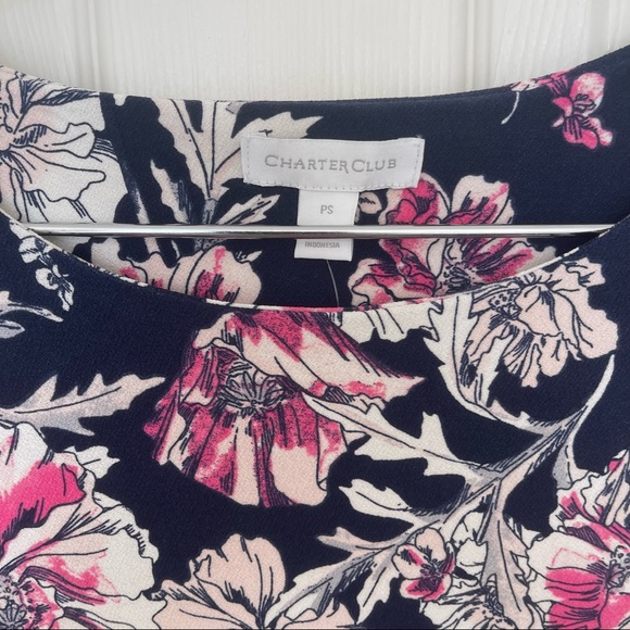 Floral print Charter Club petite shift dress with bell sleeves size small - Picture 7 of 7